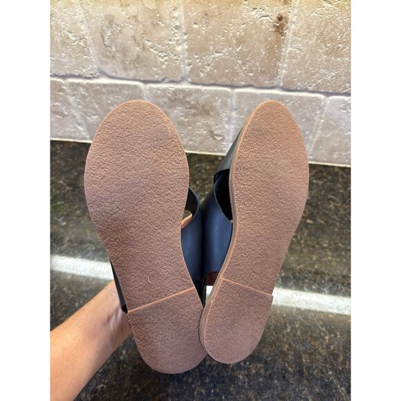 Madewell The Boardwalk Crossover Black Leather Sandals Size 8 EUC - Picture 5 of 6